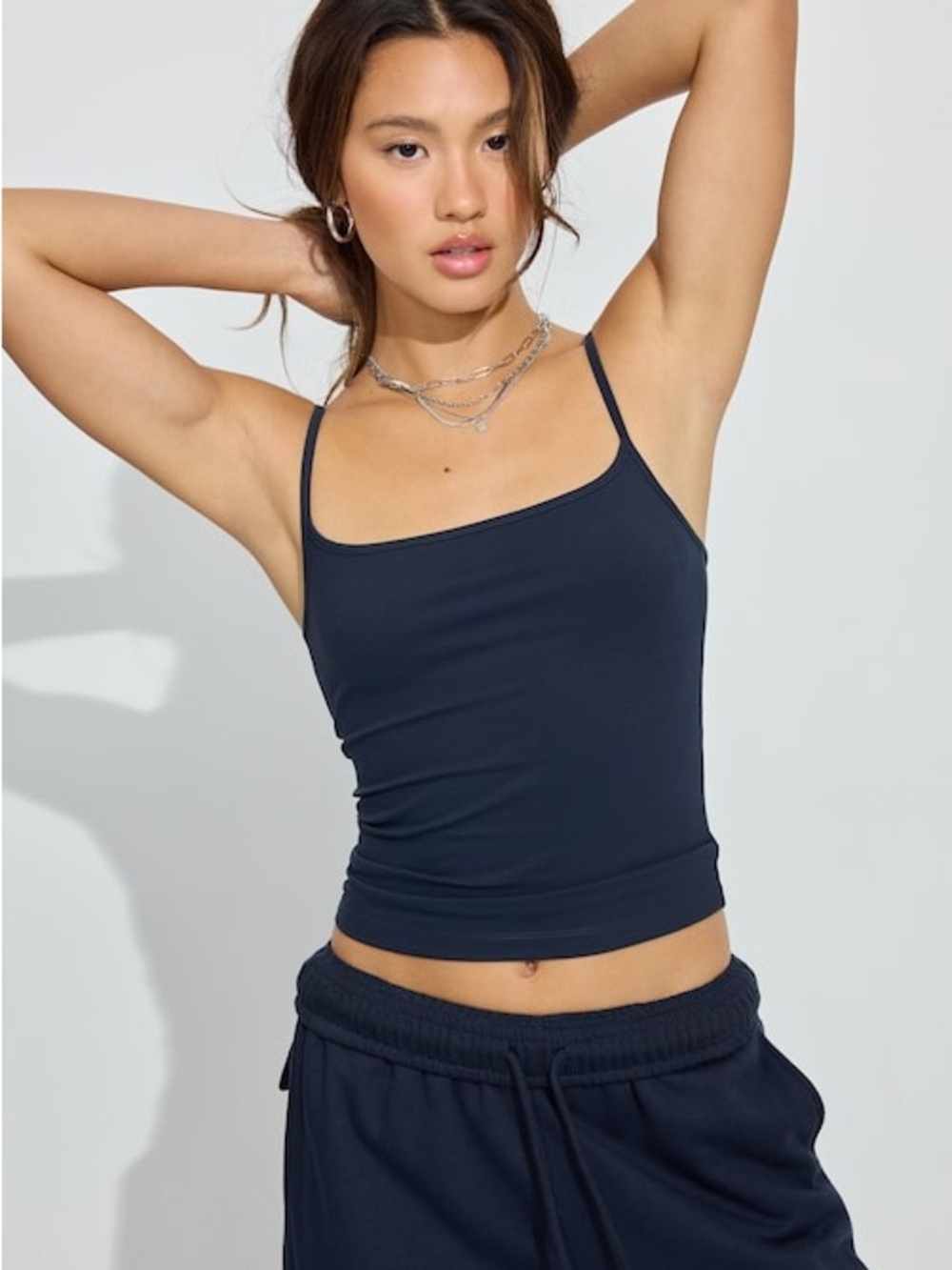 Garage Sleek Scoop Cami Navy Blue